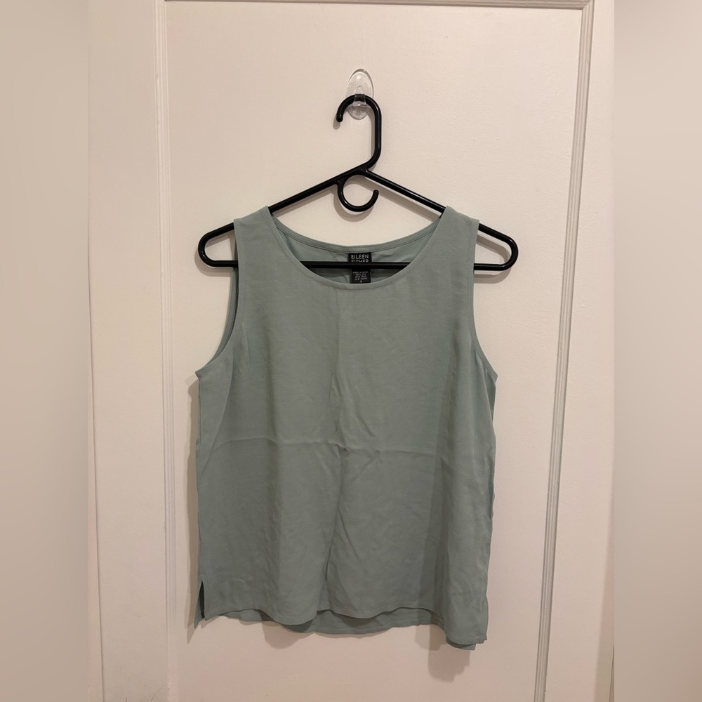 Eileen Fisher 100% Silk Women's Tank Top - Soft Green Small
